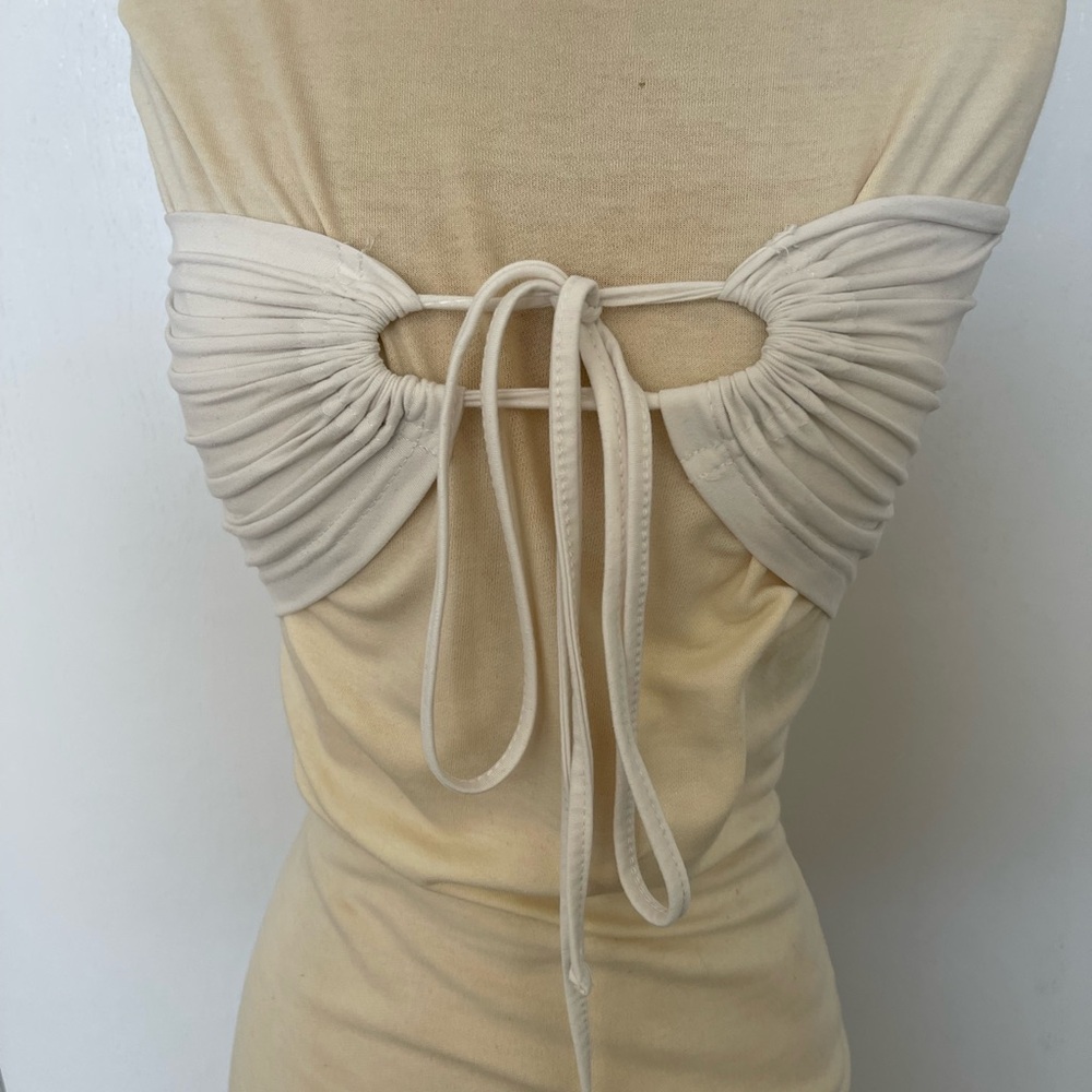 White Ruched Tube Top